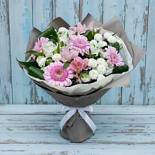 Букет цветов из:  Герберы, Альстромерии и Хризантемы #REPLACE_PRED# Пестравка