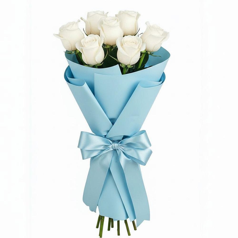 Букет 7 белых роз Проуд в Пестравка