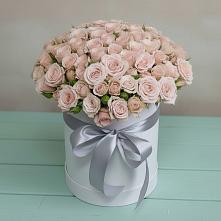 Цветочная композиция из Розы в шляпной коробке в Пестравка