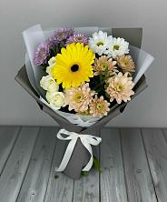 Букет цветов из:  Розы, Герберы и Хризантемы в Пестравка