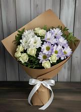 Букет цветов из:  Хризантемы и Розы в Пестравка