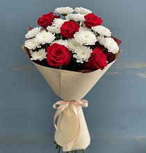 Букет цветов из:  Розы и Хризантемы в Пестравка