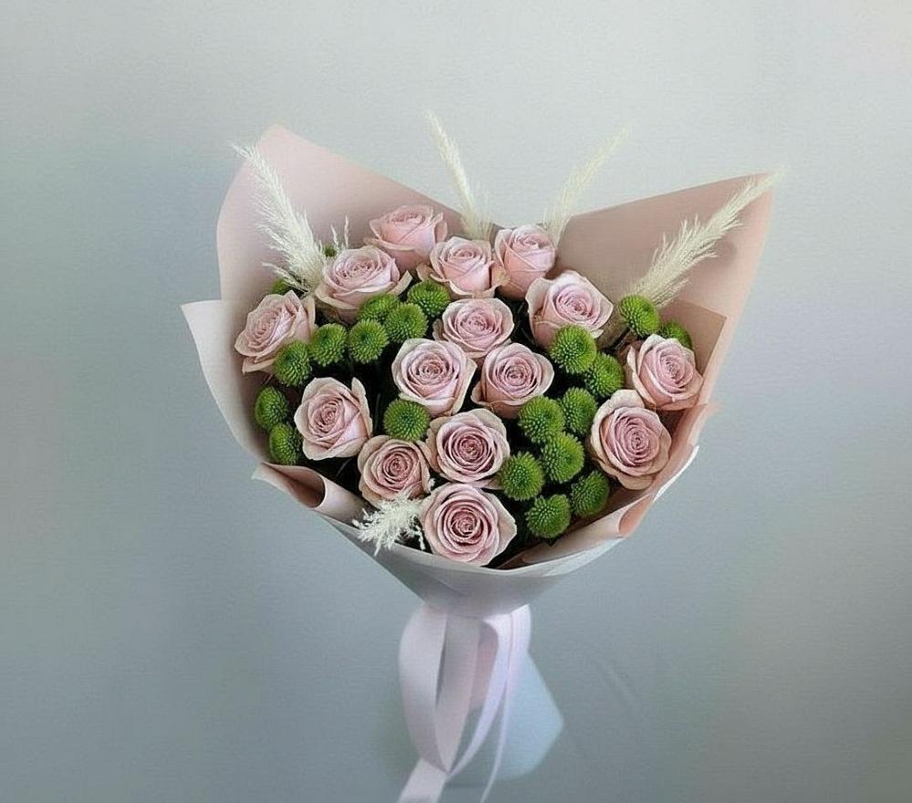 Букет цветов из: Розы и Хризантемы в Пестравка