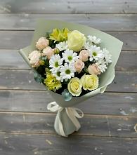 Букет цветов из:  Альстромерии, Розы и Хризантемы в Пестравка