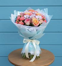 Букет цветов из:  Хризантемы и Розы в Пестравка