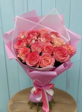 Букет 15 Розовых роз Равель в Пестравка